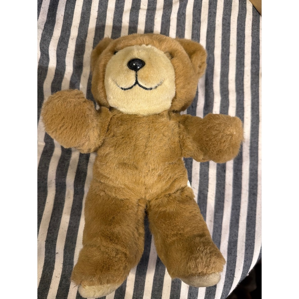 Vintage 1983 Trudy Toys Brown Teddy Bear Plush Stuffed Animal Korea 80s Retro